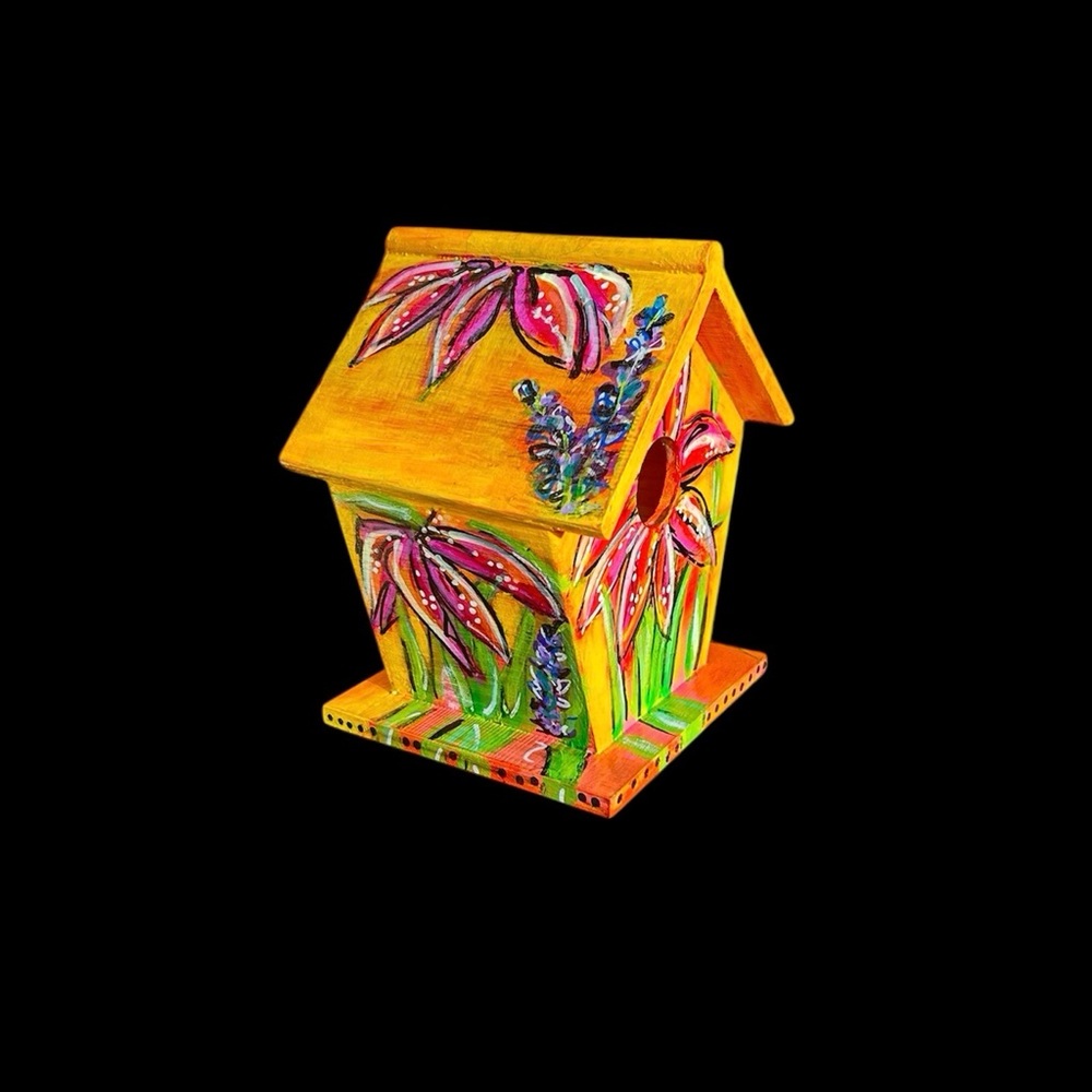 Colorful Hand-Painted Birdhouse